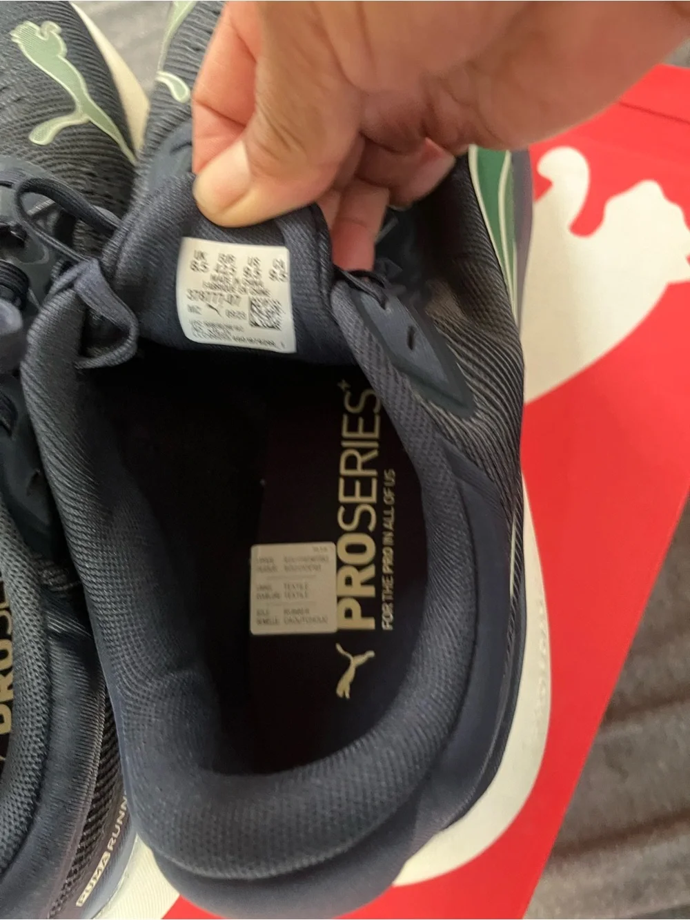 Puma Navy and Green ProSeries Athletic Sneakers